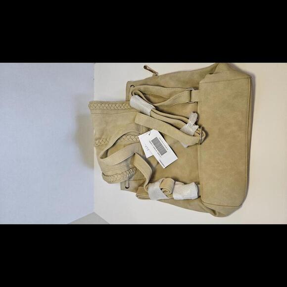 JustFab Stylish Suede Backpack with Braided Detailing NWT - Picture 3 of 4
